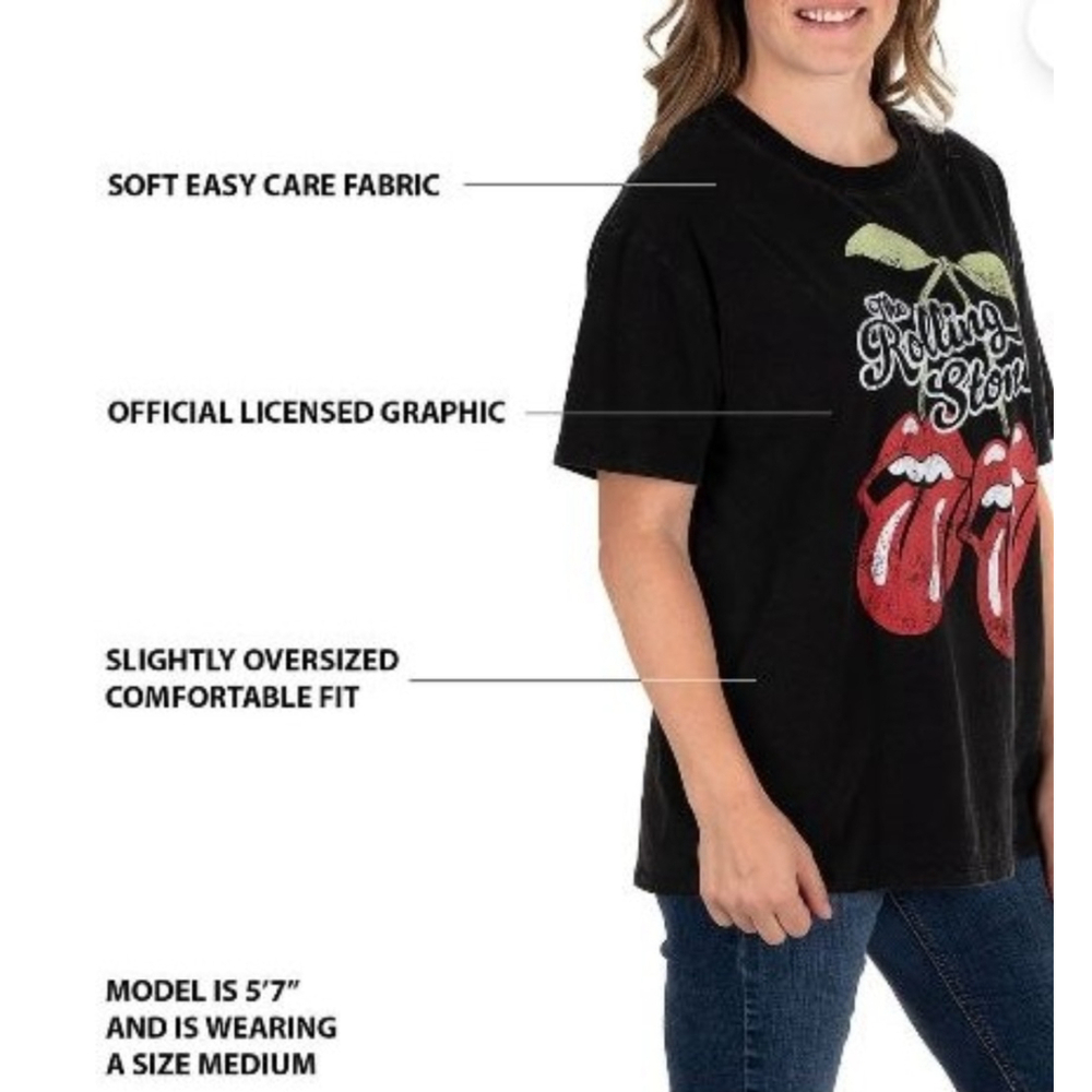 The Rolling Stones Black Cherry Lips Short Sleeve - Picture 4 of 9